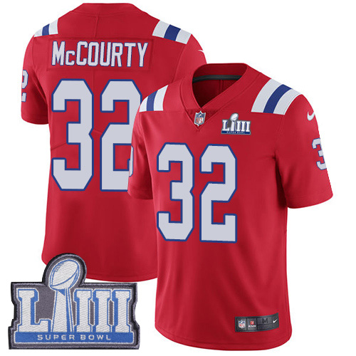 Patriots #32 Devin McCourty Red Alternate Super Bowl LIII Bound Men's Stitched Vapor Untouchable Limited Jersey