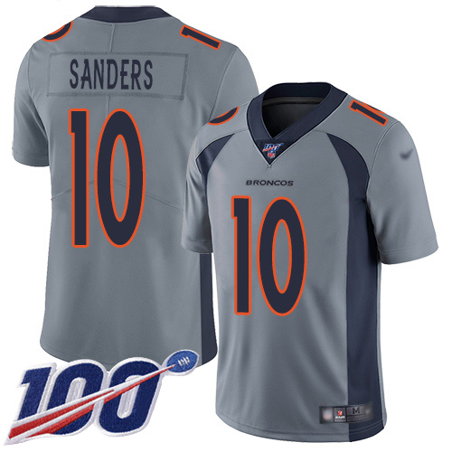 Denver Broncos #10 Emmanuel Sanders Gray Men's Stitched Limited Inverted Legend 100th Season Jersey Men's
