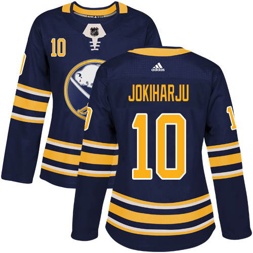 Adidas Buffalo Sabres #10 Henri Jokiharju Navy Blue Home Authentic Women's Stitched Jersey Womens