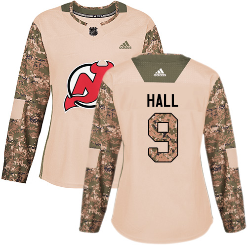 Adidas New Jersey Devils #9 Taylor Hall Camo Authentic 2017 Veterans Day Women's Stitched Jersey Womens