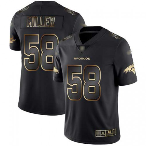 Denver Broncos #58 Von Miller Black/Gold Men's Stitched Vapor Untouchable Limited Jersey Men's