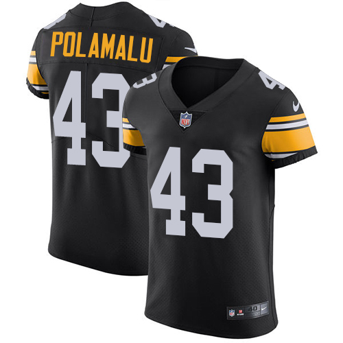 Steelers #43 Troy Polamalu Black Alternate Men's Stitched Vapor Untouchable Elite Jersey