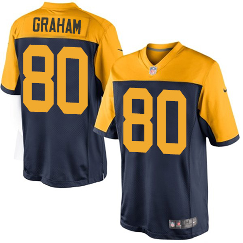 Green Bay Packers #80 Jimmy Graham Navy Blue Alternate Youth Stitched New Limited Jersey Youth