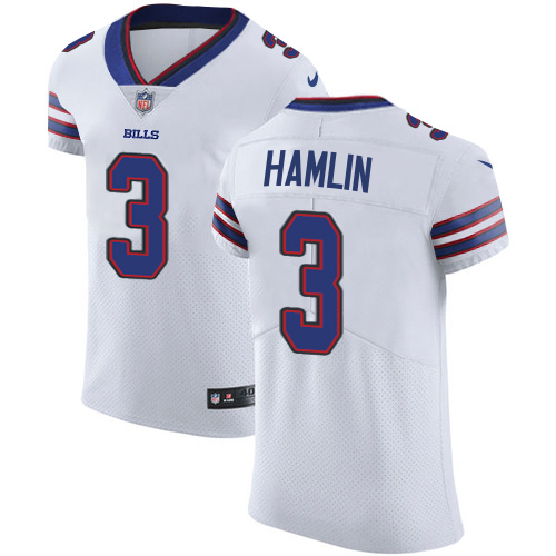 Bills #3 Damar Hamlin White Men's Stitched Vapor Untouchable Elite Jersey