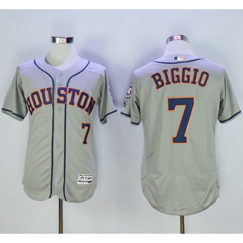 Houston Astros #7 Craig Biggio Grey Flexbase Authentic Collection Stitched Jersey Men's