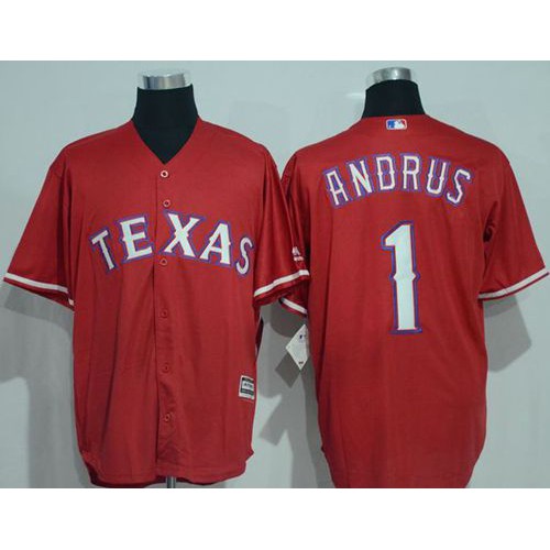 Texas Rangers #1 Elvis Andrus Red New Cool Base Stitched Jersey Men's