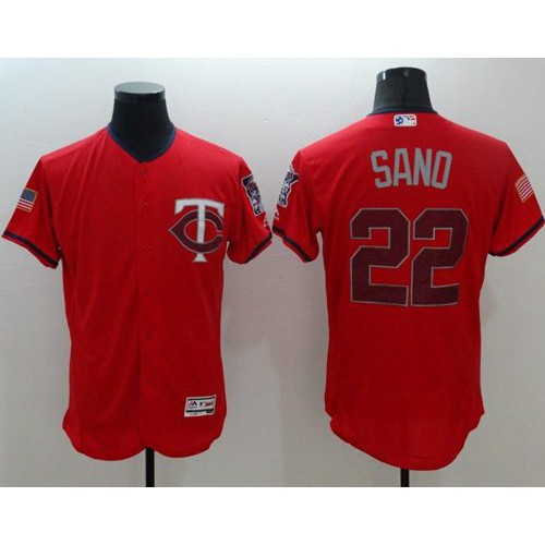 Minnesota Twins #22 Miguel Sano Red Fashion Stars & Stripes Flexbase Authentic Stitched Jersey Men's