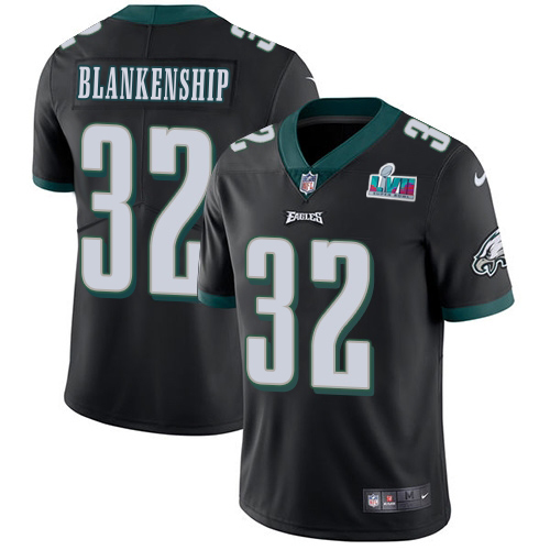 Eagles #32 Reed Blankenship Black Alternate Super Bowl LVII Patch Youth Stitched Vapor Untouchable Limited Jersey