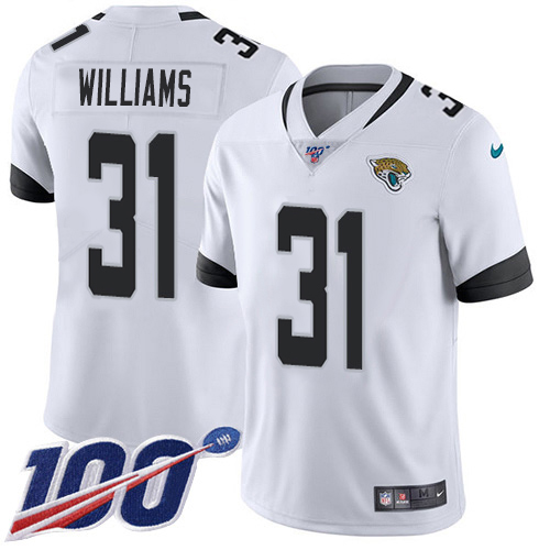 Jaguars #31 Darious Williams White Men's Stitched 100th Season Vapor Limited Jersey