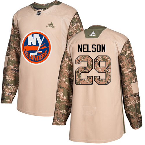 Adidas New York Islanders #29 Brock Nelson Camo Authentic 2017 Veterans Day Stitched Jersey Men's
