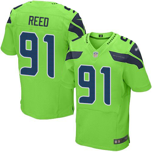 Seattle Seahawks #91 Jarran Reed Green Men's Stitched Elite Rush Jersey Men's