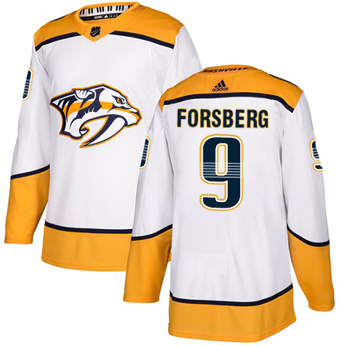 Adidas Nashville Predators #9 Filip Forsberg White Road Authentic Stitched Youth Jersey Youth