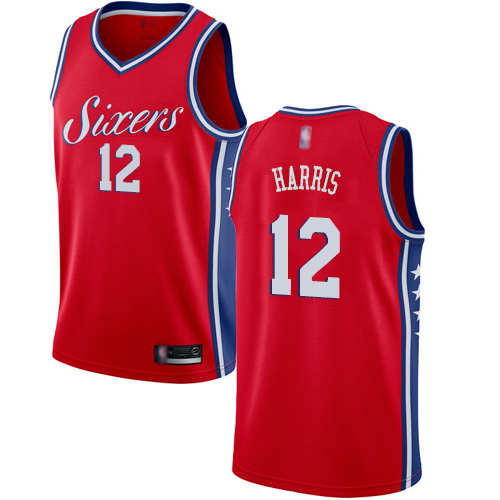 Philadelphia 76ers #12 Tobias Harris Red Womens Swingman Statement Edition Jersey Womens