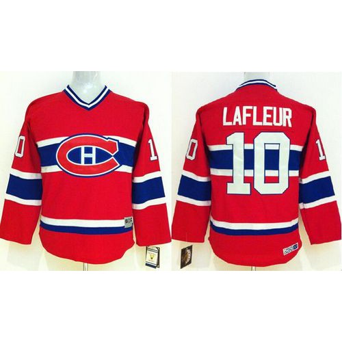 Montreal Canadiens #10 Guy Lafleur Red CCM Throwback Stitched Youth Jersey Youth