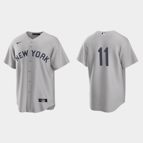 New York New York Yankees #11 Brett Gardner Men's Gray 2021 Field of Dreams Game Jersey Men's
