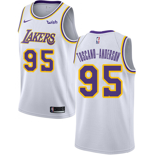 Los Angeles Lakers #95 Juan Toscano-Anderson White Swingman Association Edition Jersey Mens
