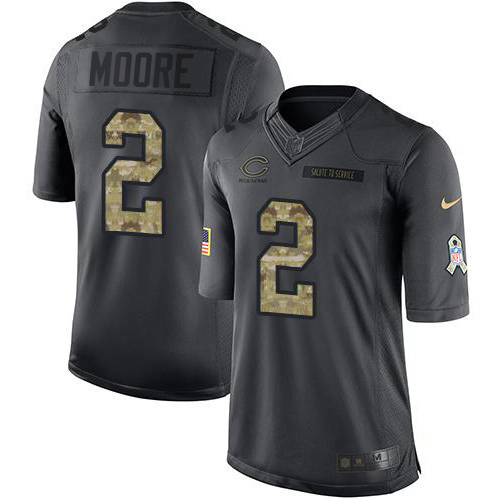 Bears #2 D.J. Moore Black Men's Stitched Limited 2016 Salute To Service Jersey