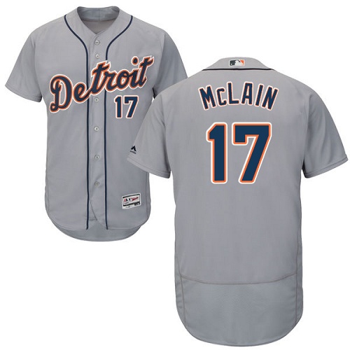 Detroit Tigers #17 Denny McLain Grey Flexbase Authentic Collection Stitched Jersey Men's