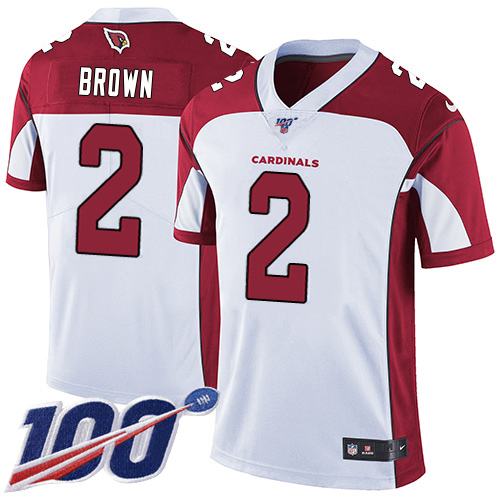 Cardinals #2 Marquise Brown White Youth Stitched 100th Season Vapor Untouchable Limited Jersey