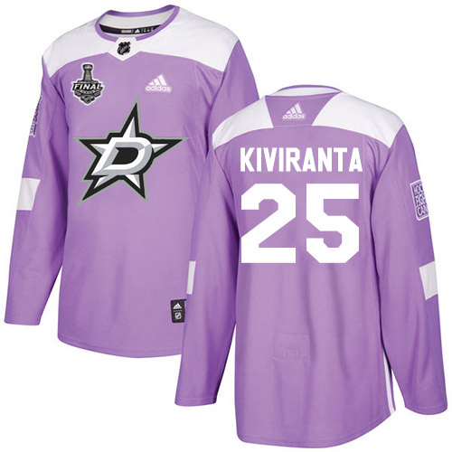 Adidas Dallas Stars #25 Joel Kiviranta Purple Authentic Fights Cancer 2020 Stanley Cup Final Stitched Jersey Men's