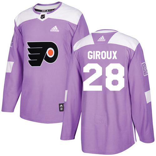 Adidas Philadelphia Flyers #28 Claude Giroux Purple Authentic Fights Cancer Stitched Jersey Men's