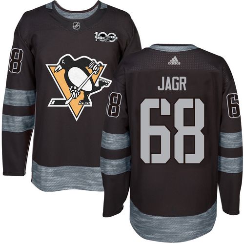Adidas Pittsburgh Penguins #68 Jaromir Jagr Black 1917-2017 100th Anniversary Stitched Jersey Men's