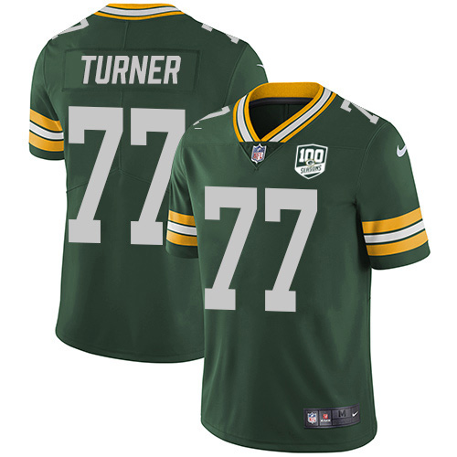 Green Bay Packers #77 Billy Turner Green Team Color Youth 100th Season Stitched Vapor Untouchable Limited Jersey Youth