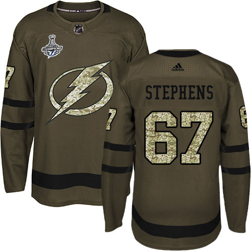 Adidas Tampa Bay Lightning #67 Mitchell Stephens Green Salute to Service 2020 Stanley Cup Champions Stitched Jersey Men's