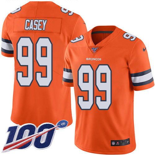 Denver Broncos #99 Jurrell Casey Orange Men's Stitched Limited Rush 100th Season Jersey Men's