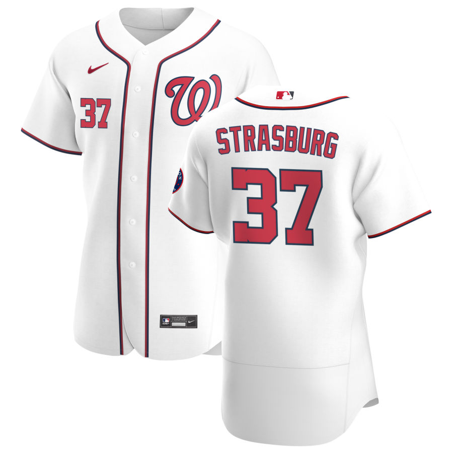 Washington Nationals #37 Stephen Strasburg Men's White Home 2020 Authentic Player Jersey