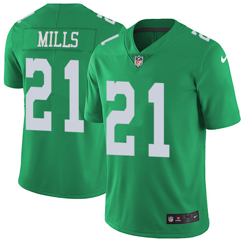 Philadelphia Eagles #21 Jalen Mills Green Youth Stitched Limited Rush Jersey Youth