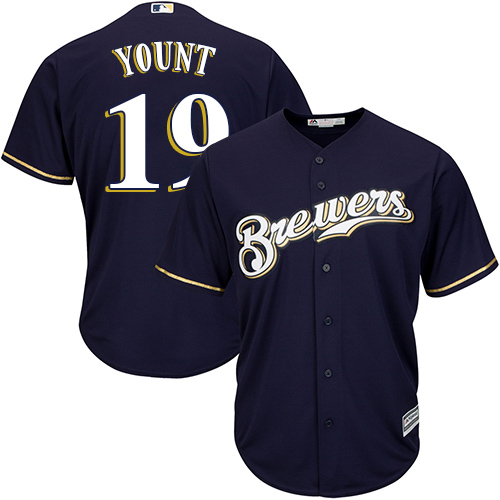Milwaukee Brewers #19 Robin Yount Navy blue Cool Base Stitched Youth Jersey Youth