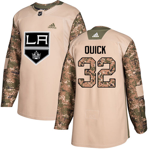 Adidas Los Angeles Kings #32 Jonathan Quick Camo Authentic 2017 Veterans Day Stitched Jersey Men's