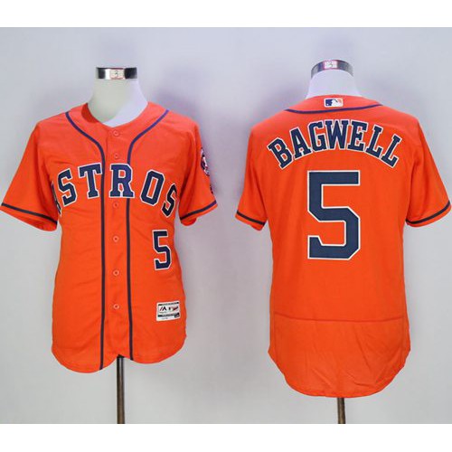 Houston Astros #5 Jeff Bagwell Orange Flexbase Authentic Collection Stitched Jersey Men's