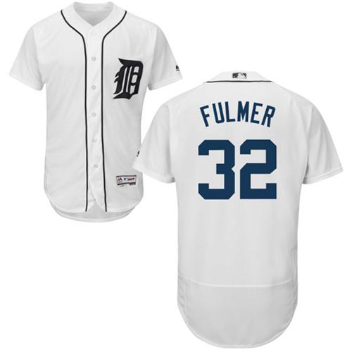 Detroit Tigers #32 Michael Fulmer White Flexbase Authentic Collection Stitched Jersey Men's