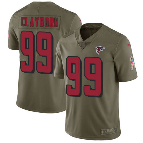 Atlanta Falcons #99 Adrian Clayborn Olive Men's Stitched Limited 2017 Salute To Service Jersey Men's