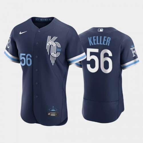 Kansas City Kansas City Royals #56 Brad Keller Men's Authentic 2022 City Connect Navy Jersey Men's