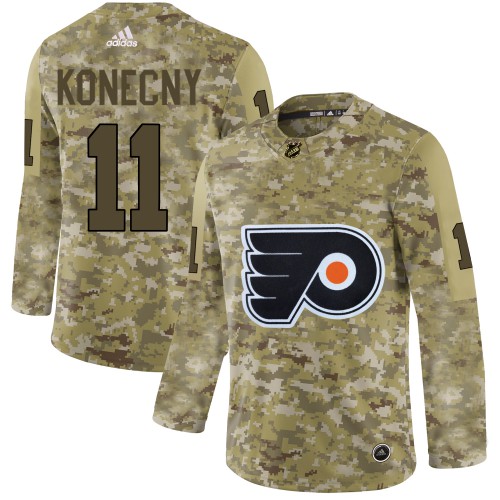 Adidas Philadelphia Flyers #11 Travis Konecny Camo Authentic Stitched Jersey Men's