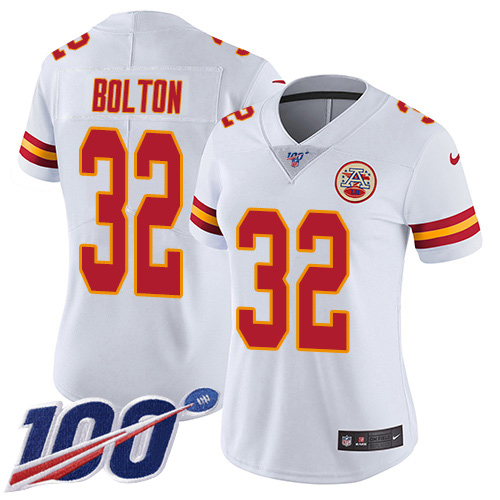 Chiefs #32 Nick Bolton White Women's Stitched 100th Season Vapor Limited Jersey