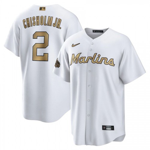 Miami Miami Marlins #2 Jazz Chisholm Jr. Men's White 2022 All-Star Game Replica Jersey Men's