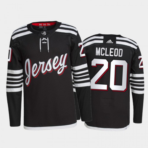 Adidas New Jersey Devils #20 Michael Mcleod Men's 2021-22 Alternate Authentic Jersey - Black Men's