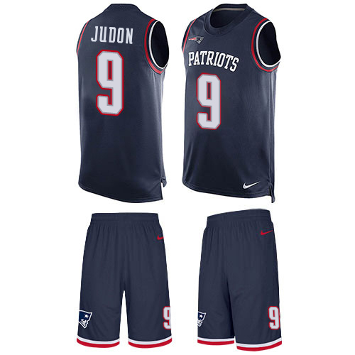 Patriots #9 Matt Judon Navy Blue Team Color Men's Stitched Limited Tank Top Suit Jersey
