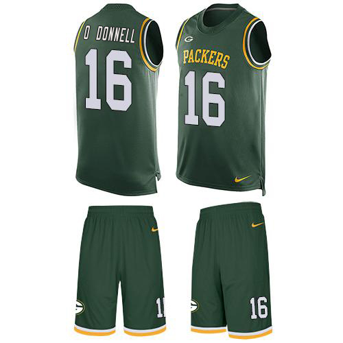 Packers #16 Pat O'Donnell Green Team Color Men's Stitched Limited Tank Top Suit Jersey