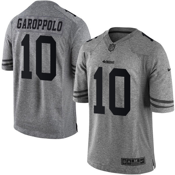 49ers #10 Jimmy Garoppolo Gray Men's Stitched Limited Gridiron Gray Jersey