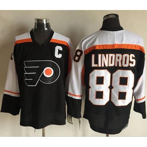 Philadelphia Flyers #88 Eric Lindros Black CCM Throwback Stitched Jersey Men's