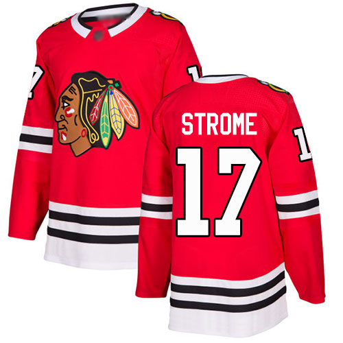 Adidas Chicago Blackhawks #17 Dylan Strome Red Home Authentic Stitched Jersey Men's
