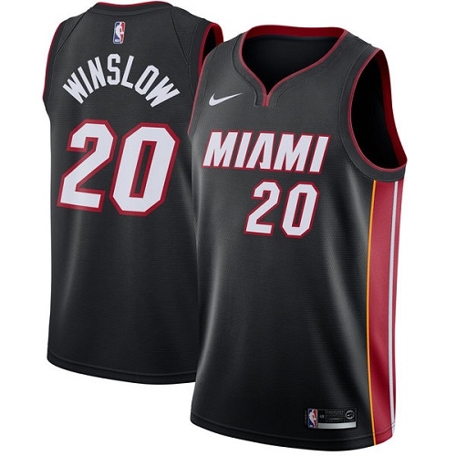 Miami Heat #20 Justise Winslow Black Youth Swingman Icon Edition Jersey Youth