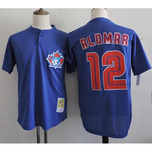 Mitchell And Ness 1997 Toronto Blue Jays #12 Roberto Alomar Blue Throwback Stitched Jersey Men's