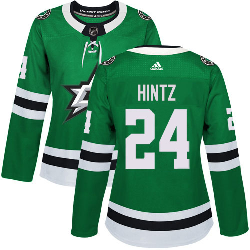 Adidas Dallas Stars #24 Roope Hintz Green Home Authentic Women's Stitched Jersey Womens