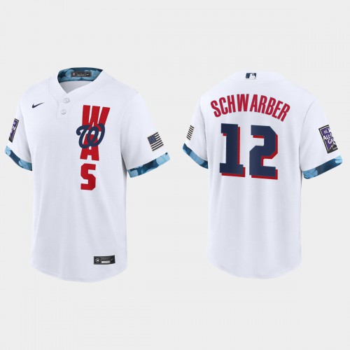 Washington Washington Nationals #12 Kyle Schwarber 2021 All Star Game Fan's Version White Jersey Men's
